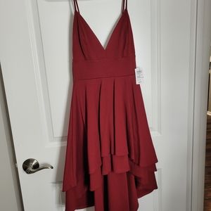 High low maroon dress